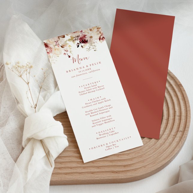 Menu Janta Floral Graceful Calliografia (Criador carregado)