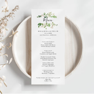 Menu Janta Floral Simples Marrom Eucalipto