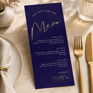 Menu Jantar Corporativo de Evento da Empresa Navy & Gol
