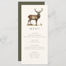 Menu Jantar de Caça Elegante com Cervo Rústico de Outon