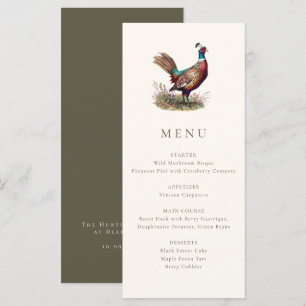 Menu Jantar de Caça Elegante Rústico de Faisão de Outon