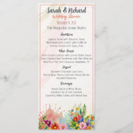 Menu Jantar de Casamento com Flores Silvestres