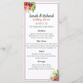 Menu Jantar de Casamento com Flores Silvestres