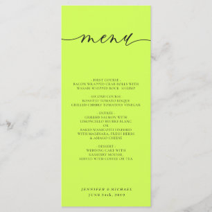 Menu Jantar de Casamento com Roteiro Simples Preto Jato