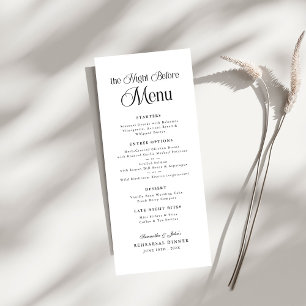 Menu Jantar de Ensaios Moderno e Elegante 'The Night Be