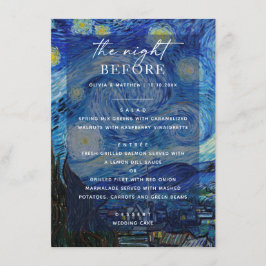 Menu Jantar de Ensaios Noite Estrelada de Van Gogh. Mus