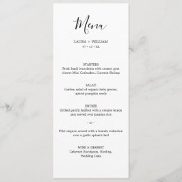 Menu Jantar de Natal com Casamento de Caligrafia Mínima