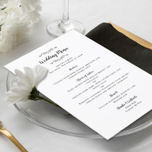 Menu Jantar de Noiva Elegante e Clássico Preto