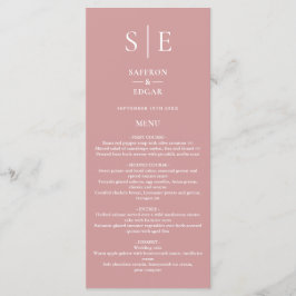 Menu Jantar de Noiva Rosa Poeira Monograma