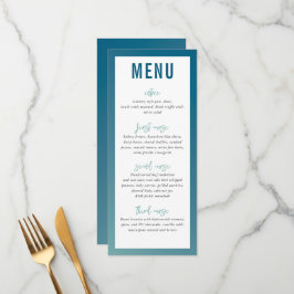 Menu JANTAR gradiente moderno da mint ombre azul estrel