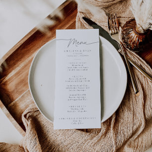 Menu Jantar Minimalista Simples Cinza Atenuado