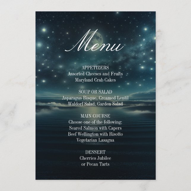 Menu janto | Azul Lua StarNight (Frente)