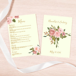 Menu Janto Blush Floral Wedding