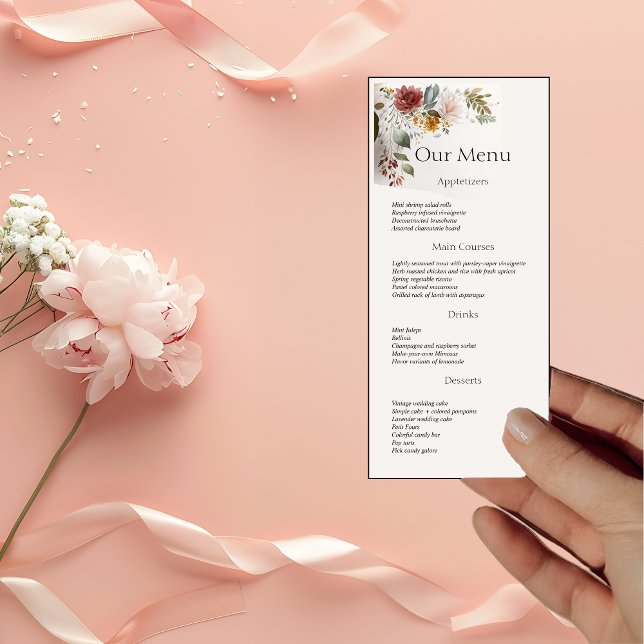 Menu Janto Bohemian Floral Colorful (Criador carregado)