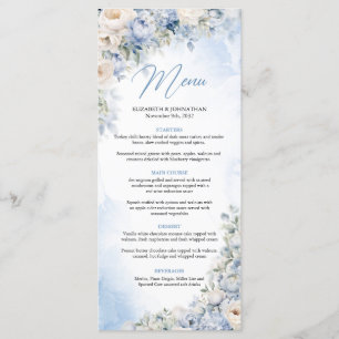Menu Janto Boho Elegant Dusty Blue e Ivory Flowers
