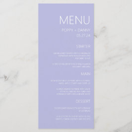 Menu Janto Casamento Azul de Pastel Moderno