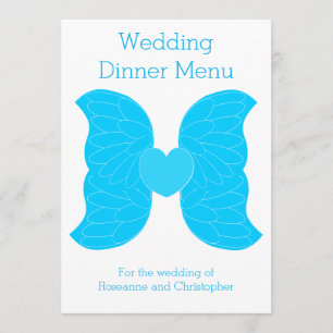 Menu Janto Casamento Blue Angel Wings Heart Design
