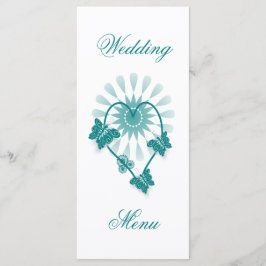 Menu Janto Casamento Borboletas Teais Coração