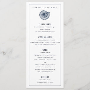 Menu Janto Casamento da Shell do Mar do marinho
