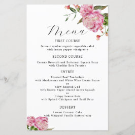 Menu Janto Casamento de Flor de Penas Rosa