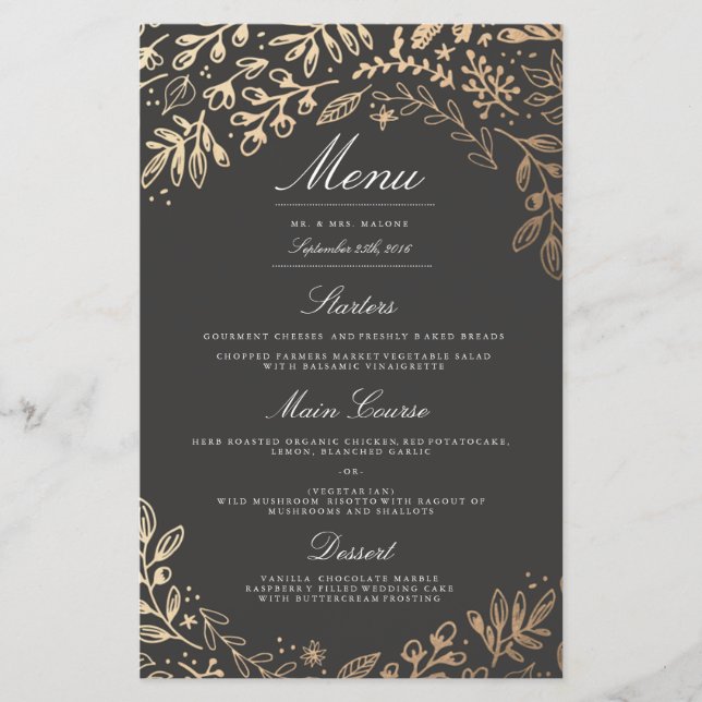 Menu Janto Casamento de Flores de Colheita (Frente)