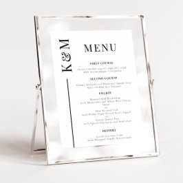 Menu Janto Casamento de Linha Limpa Branca