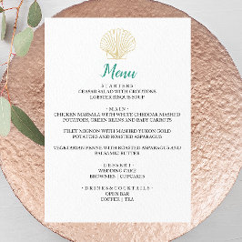 Menu Janto Casamento de Seashell Minimalista