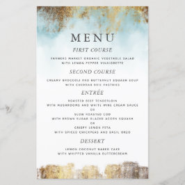 Menu Janto Casamento Dourado de Cor Azul Eetano