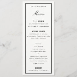 Menu Janto Casamento Elegante Borda Espessa Branca Pret