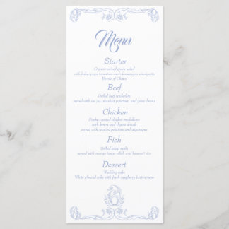 Menu Janto Casamento Elegante - Filigre Rosa azul