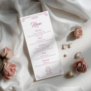 Menu Janto Casamento Elegante - Filigre Rosa Rosa