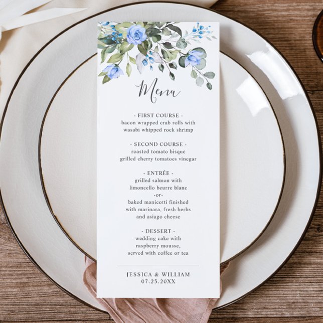 Menu Janto Casamento Eucalyptus Greenery Watercolo (Criador carregado)