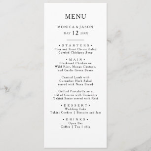 Menu Janto Casamento Minimalista Clássico