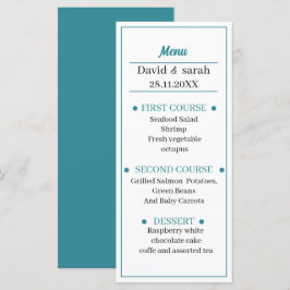 Menu Janto Casamento Personalizado Azul