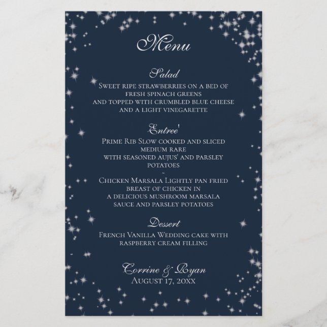 Menu Janto Casamento Starry Sky (Frente)