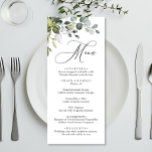 Menu Janto Casamento Watercolor Eucalyptus Greenery<br><div class="desc">Para mais personalização,  clique no link "personalizar mais" e use nossa ferramenta design para modificar esse modelo.</div>