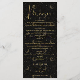 Menu Janto Celestial Místico Negro E Casamento Dourado