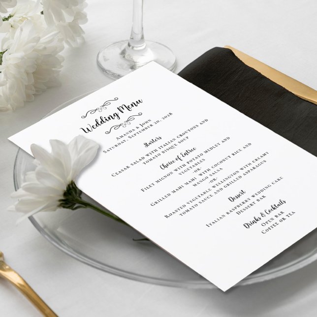 Menu Janto Chic Black Calliografia de Casamento El (Criador carregado)