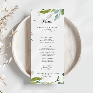 Menu Janto Clássico Verde Tropical Moderna de Caligrafi