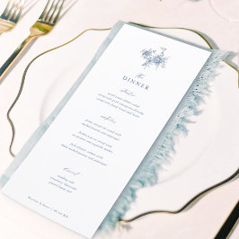Menu Janto Clássico Vitoriano Blue Floral Wedding
