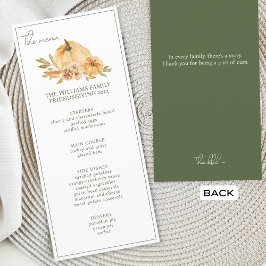 Menu Janto de Ação de Amizade de Ação de Graças da Bomb