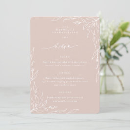 Menu Janto de Ação de Graças Blush Leaf Motif