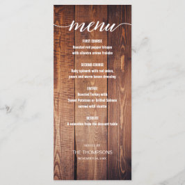 Menu Janto de Ação de Graças da Madeira Rústica