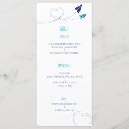 Menu janto de aquarela do plano de papel