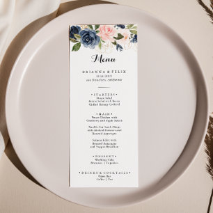 Menu Janto de Caligrafia Floral de Inverno Simples Eleg