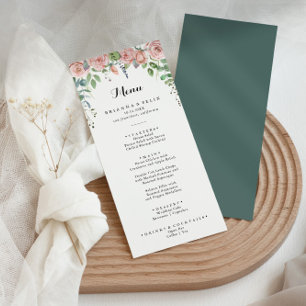 Menu Janto de Caligrafia Floral de Summer Breeze
