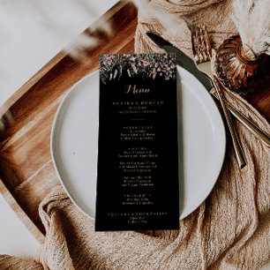 Menu Janto de Caligrafia Floral Selvagem de Fall Meadow