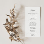 Menu Janto de Caligrafia Moderna<br><div class="desc">Este cartão de janto de caligrafia moderno é perfeito para um casamento rústico. O design simples e elegante apresenta a tipografia de scripts clássicos e ricos em preto e branco. Este menu pode ser usado para recepção de casamento,  janto de ensaio,  chá de panela ou qualquer evento.</div>