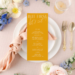 Menu Janto de Casamento Amarelo Brilhante Mínimo M