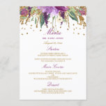 Menu Janto de Casamento Ametist com Espumação Flor<br><div class="desc">Coleção de correspondência na loja Little Bayleigh! Utilizámos o trabalho de arte de: www.createthecut.com</div>